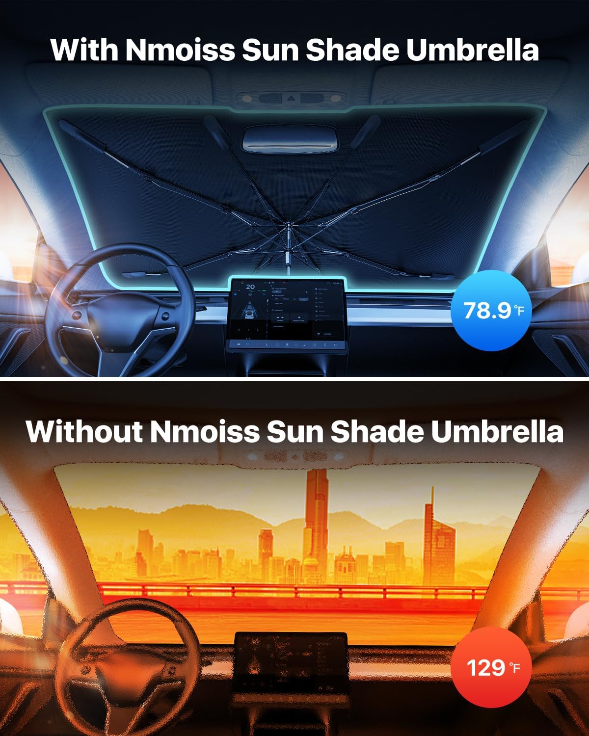 Foldable Car Sunshade | UV & Heat Protection for Windshield